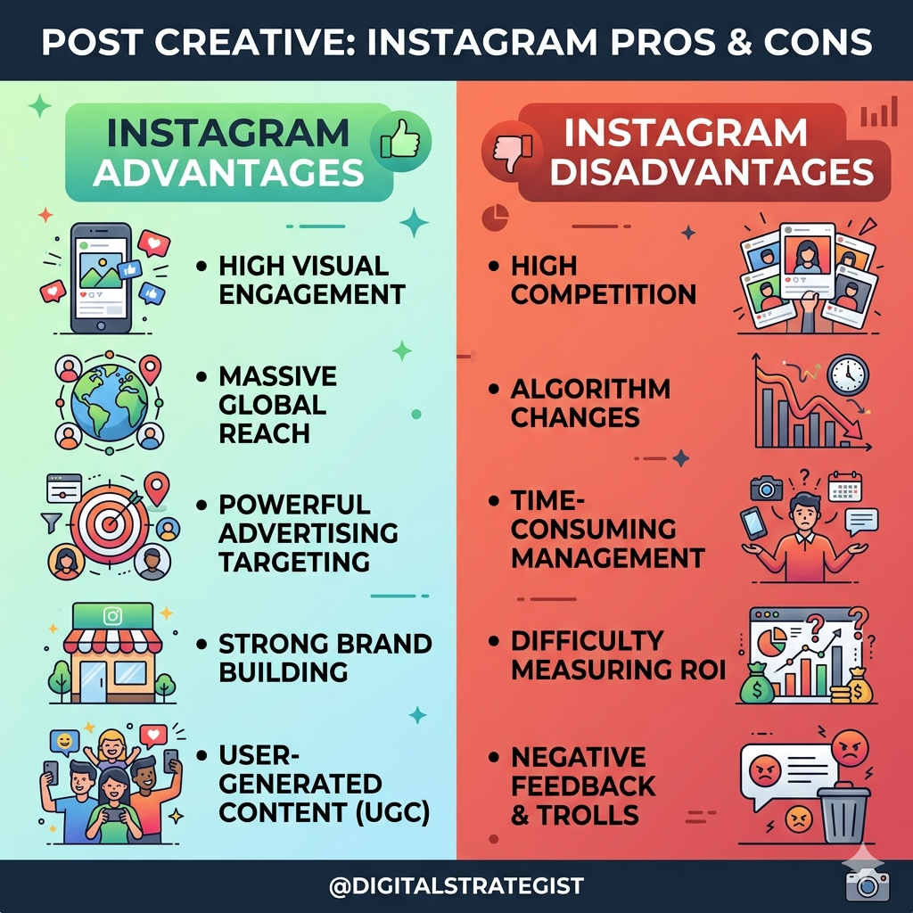 instagram advantages and disadvantages